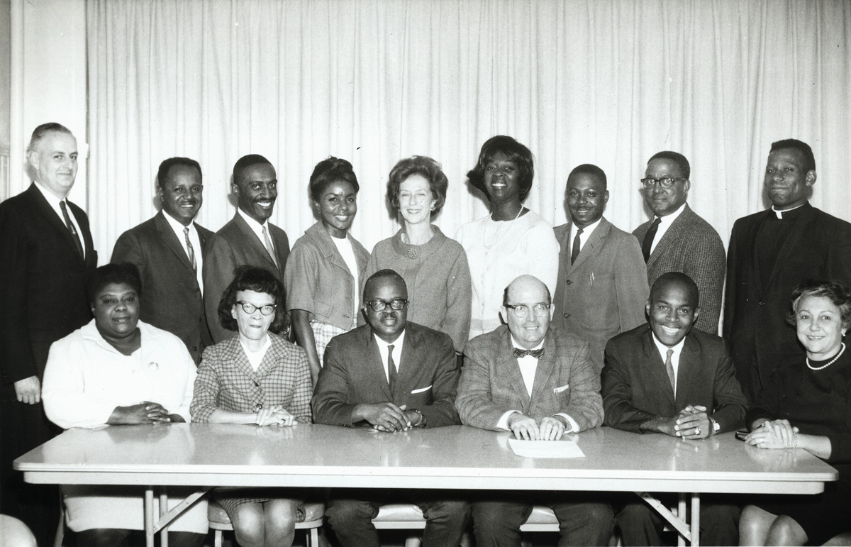 The board of Roxbury Multi-Service Center, including Miss Lewis (front row, first on the left), 1965. Image courtesy of Northeastern University Archives & Special Collections.